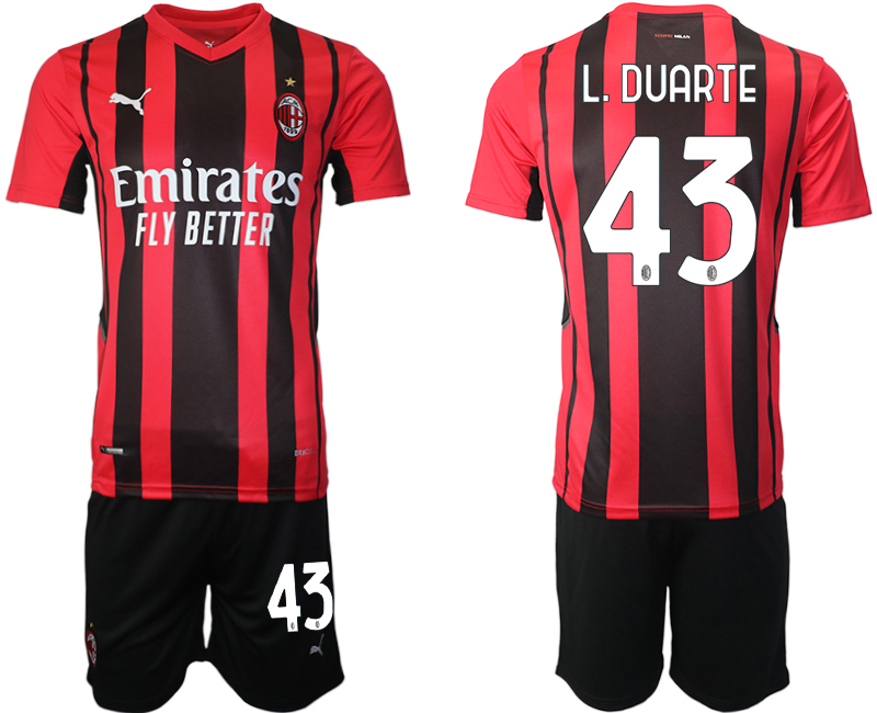 Men 2021-2022 Club AC Milan home red #43 Soccer Jersey->ac milan jersey->Soccer Club Jersey